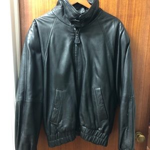 Vintage Mens Leather Bomber Jacket